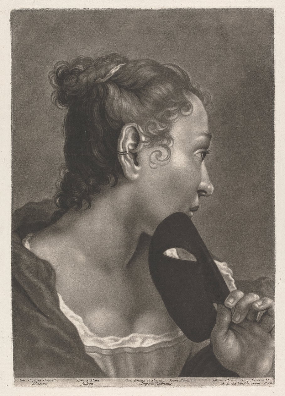 Retrato de mujer con máscara de Johann Lorenz Haid