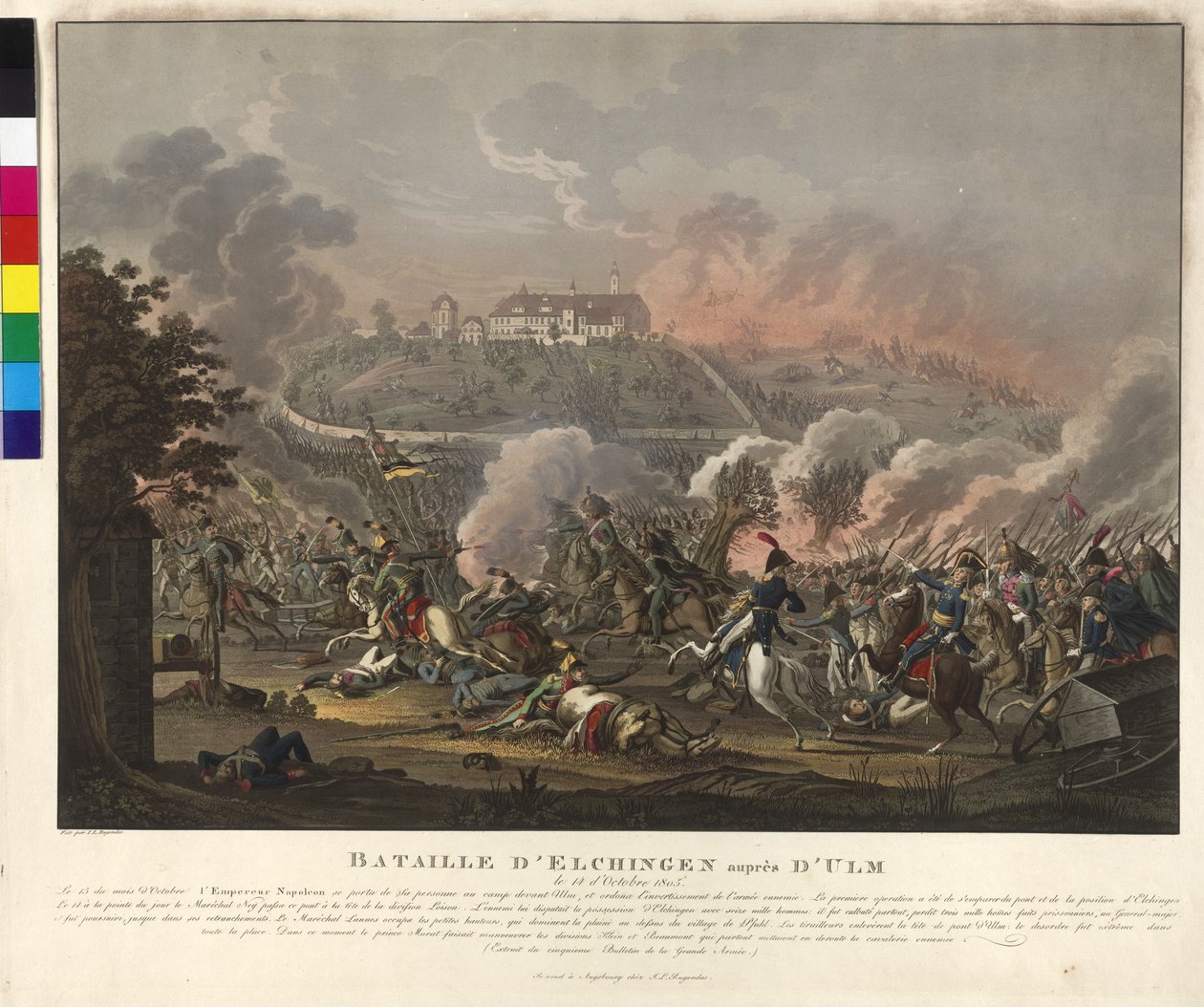 Batalla de Elchingen el 14 de octubre de 1805 (aguafuerte y aguatinta) de Johann Lorenz Rugendas