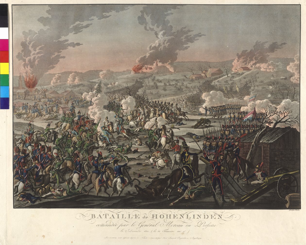 Batalla de Hohenlinden (Linden) el 3 de diciembre de 1800 (aguafuerte y aguatinta) de Johann Lorenz Rugendas