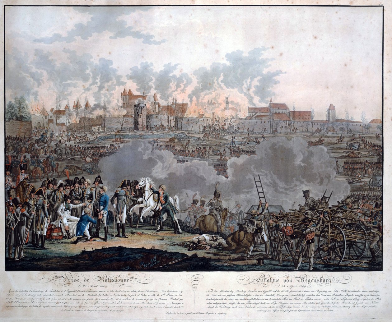 La Batalla de Ratisbona el 23 de abril de 1809 de Johann Lorenz Rugendas