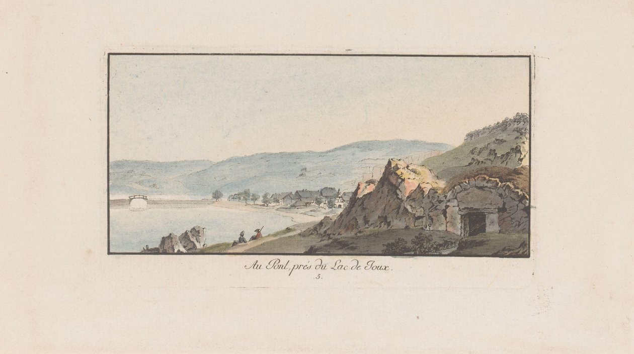 Vista de Le Pont en el Lago de Joux
Au Pont, près du Lac de Joux (título en el objeto)
Paisajes en Suiza (título de la serie)
Sammlung einiger Aussichten in der Schweiz (título de la serie) de Johann Ludwig Aberli