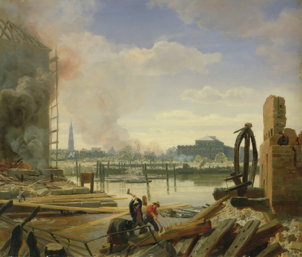 Hamburgo después del incendio de 1842 de Johann Martin Gensler