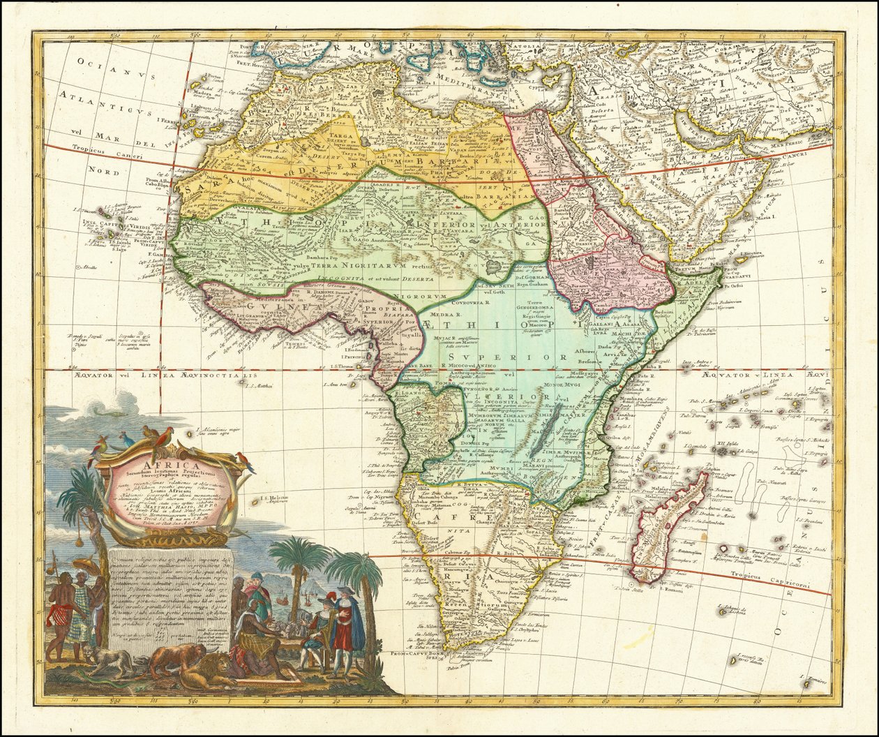 Mapa de África de 1737 por Johann Matthias Hase de Johann Matthias Hase