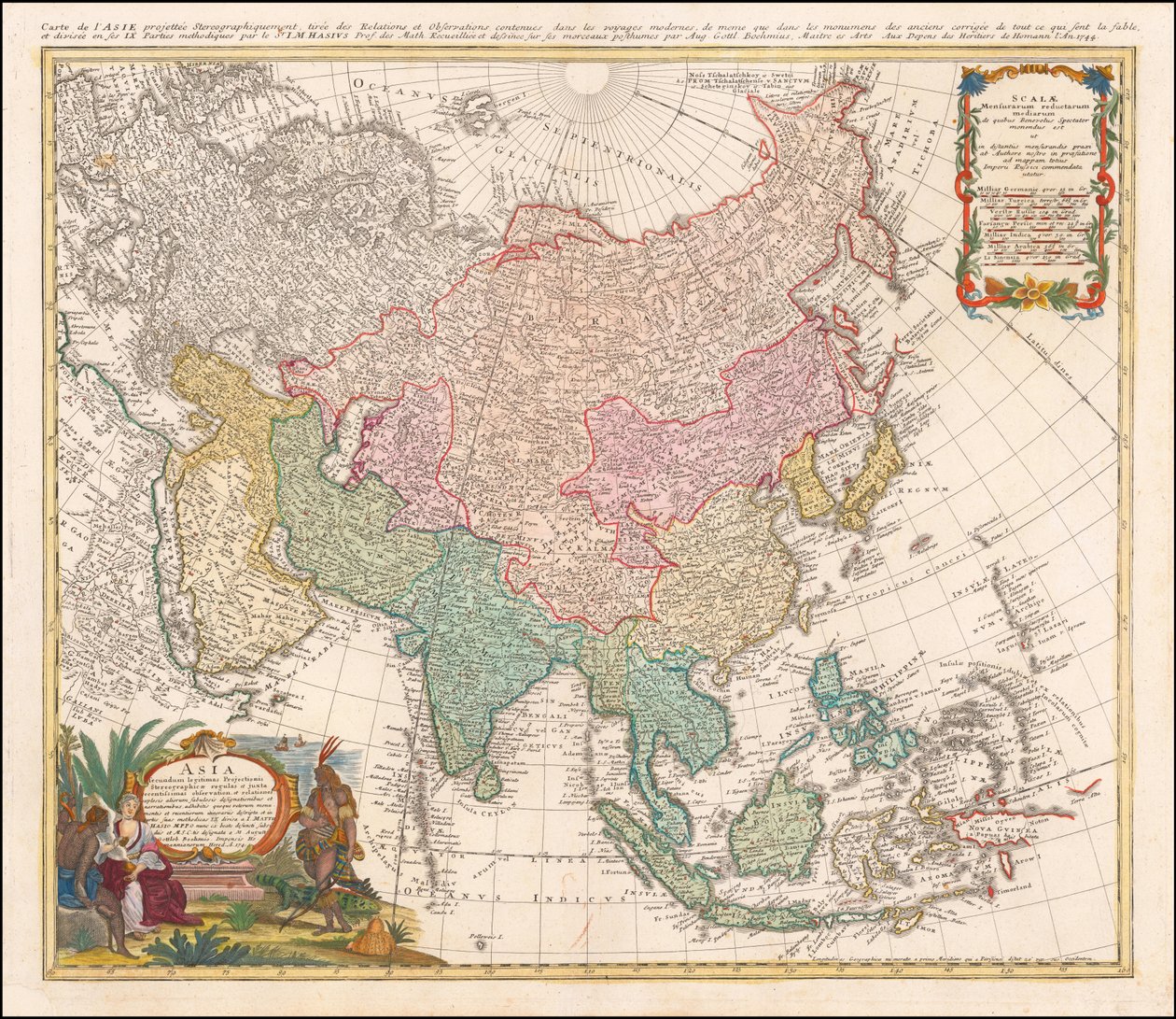 Mapa de Asia de 1744 por Johann Matthias Hase de Johann Matthias Hase