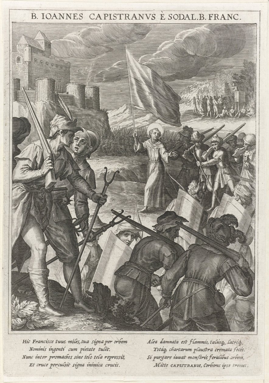 San Juan de Capistrano lidera las fuerzas cristianas en el sitio de Belgrado, 1615 de Johann Matthias Kager