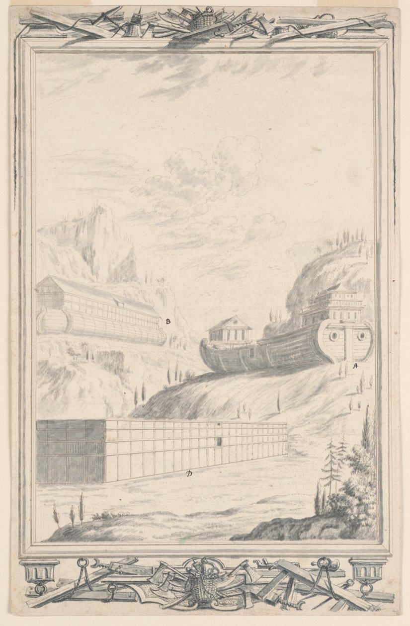 Estudio para el Arca de Noé, Placa 40, Physica Sacra de Johann Melchior Füssli