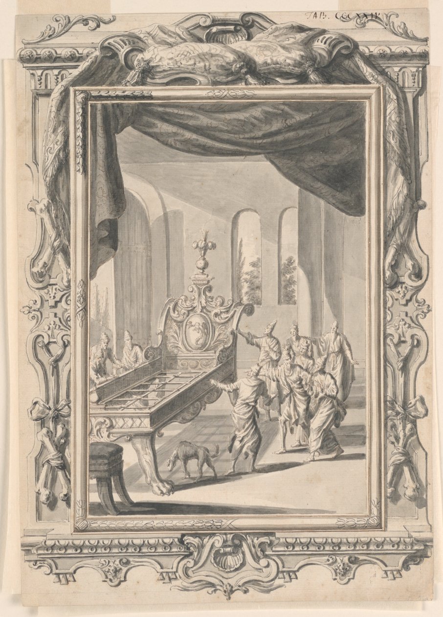 Estudio para El Lecho de Hierro del Rey Og, Placa 324, Physica Sacra de Johann Melchior Füssli