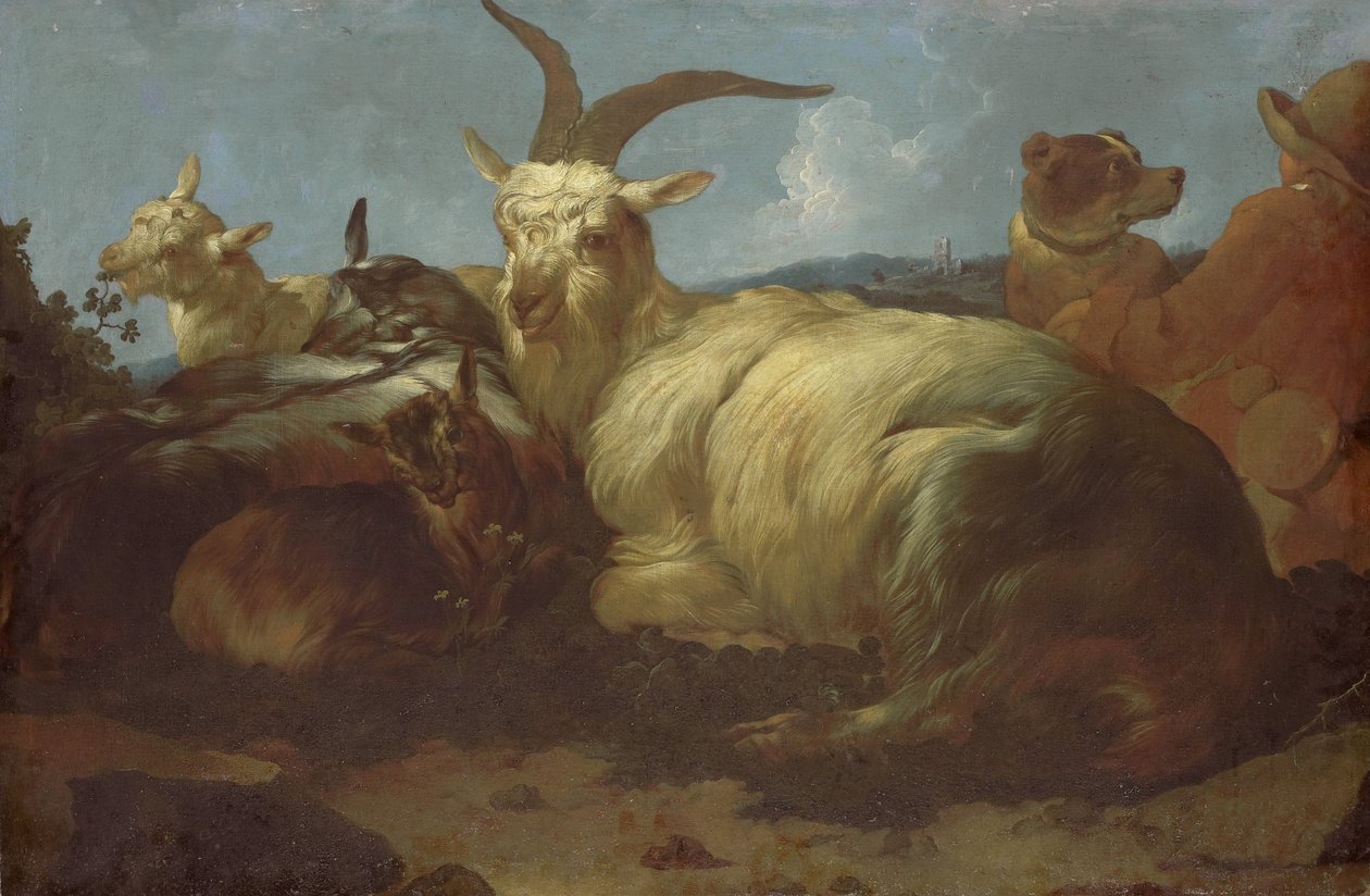 Un cabrero vigilando a sus animales de Johann Melchior Roos