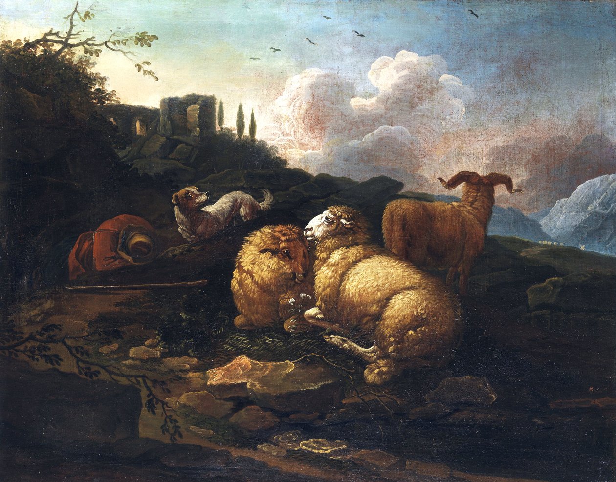 Johann Melchior Roos Oveja y pastor de Johann Melchior Roos