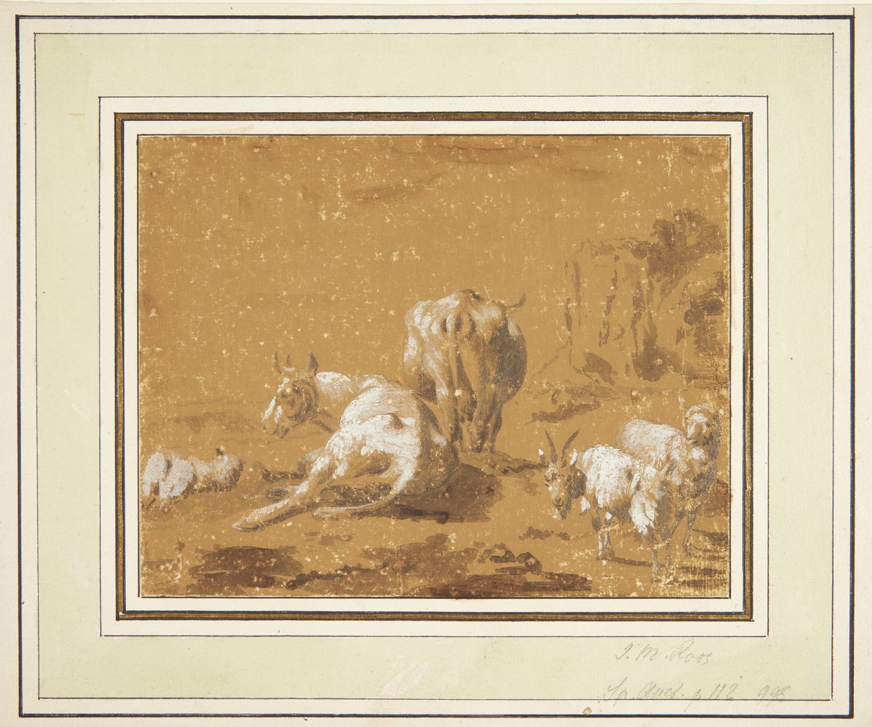 Paisaje con vacas y cabras de Johann Melchior Roos
