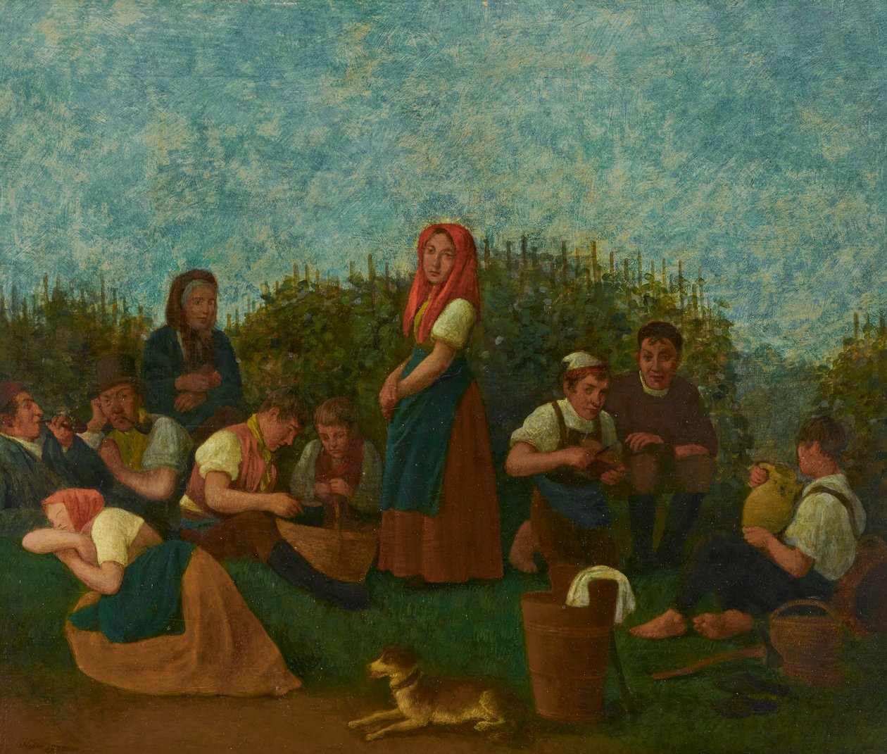Descanso en el viñedo (la familia Schreiber) de Johann Michael Neder