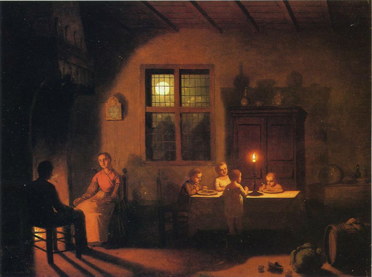 Noche en casa, 1867 de Johann Mongels Culverhouse