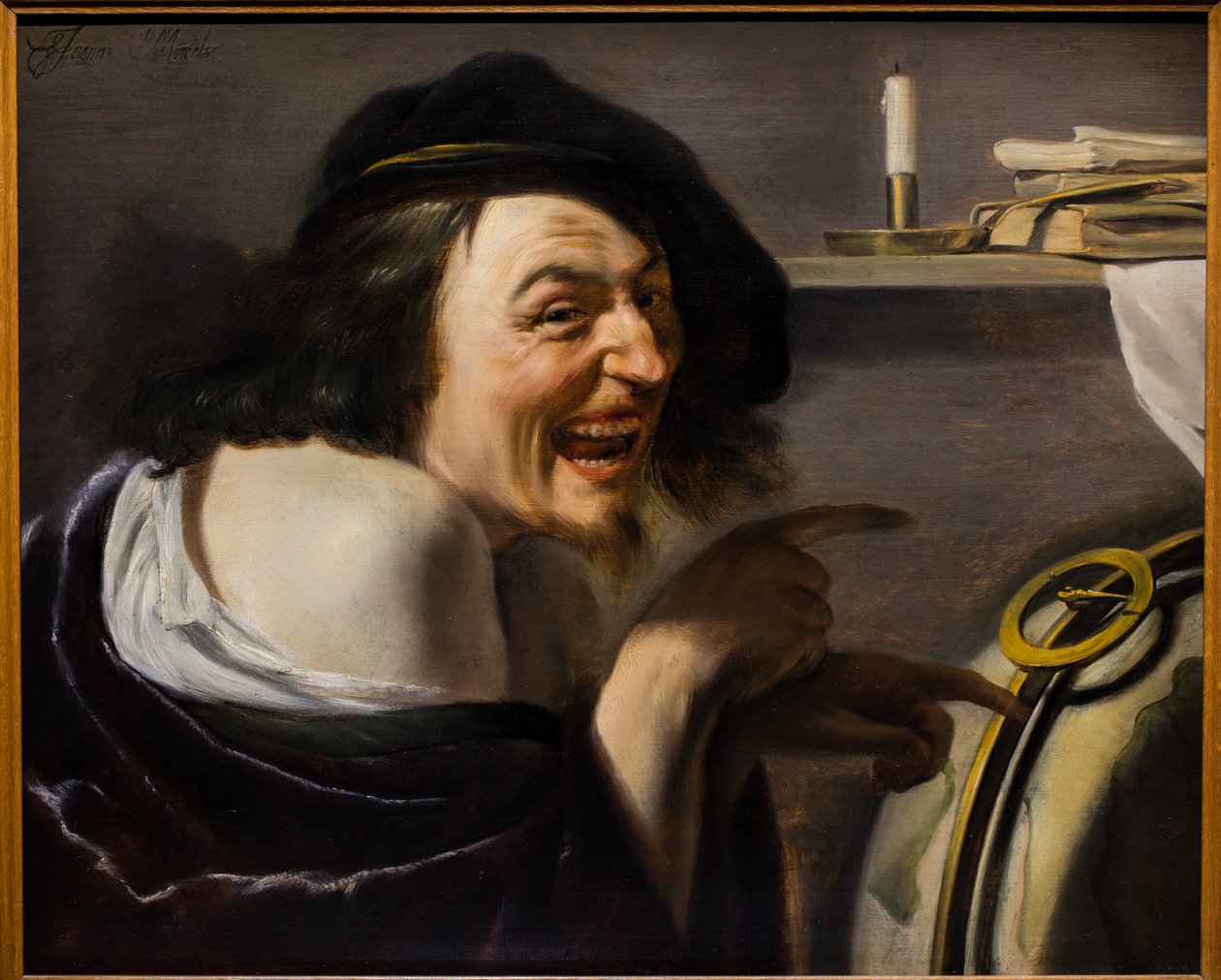 Demócrito, c. 1620 (Óleo sobre madera) de Johann Moreelse