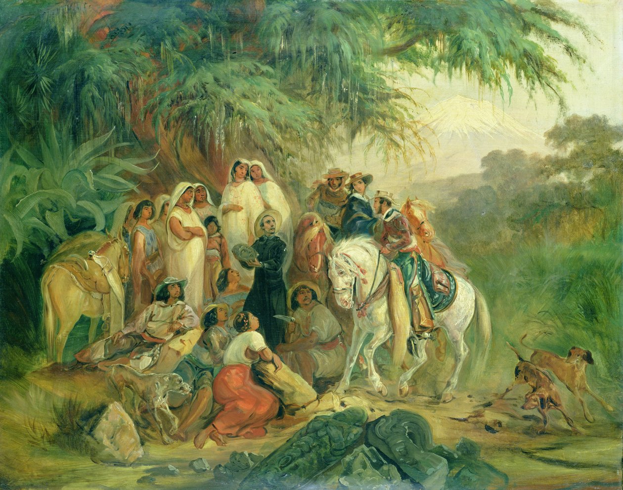 Escena folclórica en Pico de Orizaba, México de Johann Moritz Rugendas