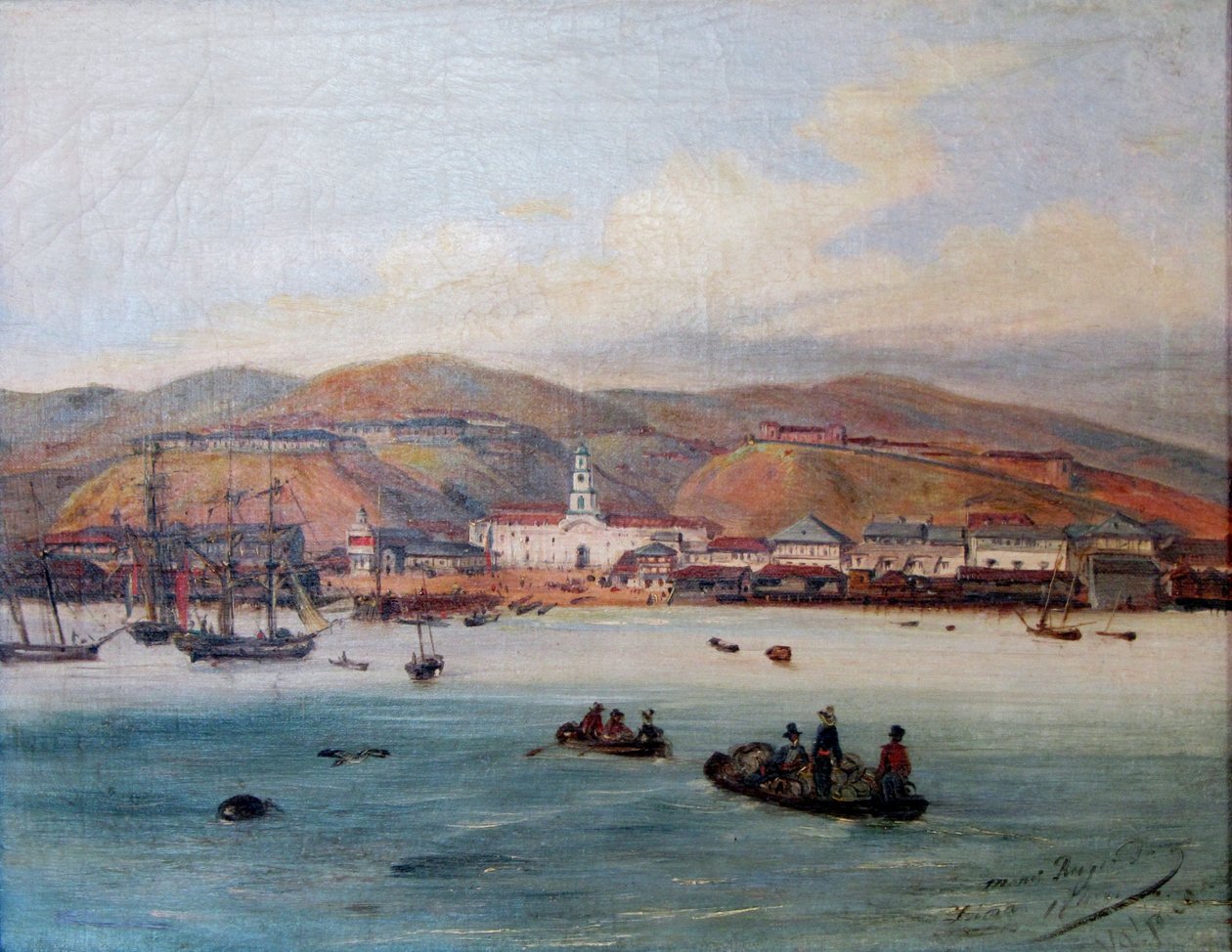 Spanish: El puerto de Valparaíso The port of Valparaíso de Johann Moritz Rugendas