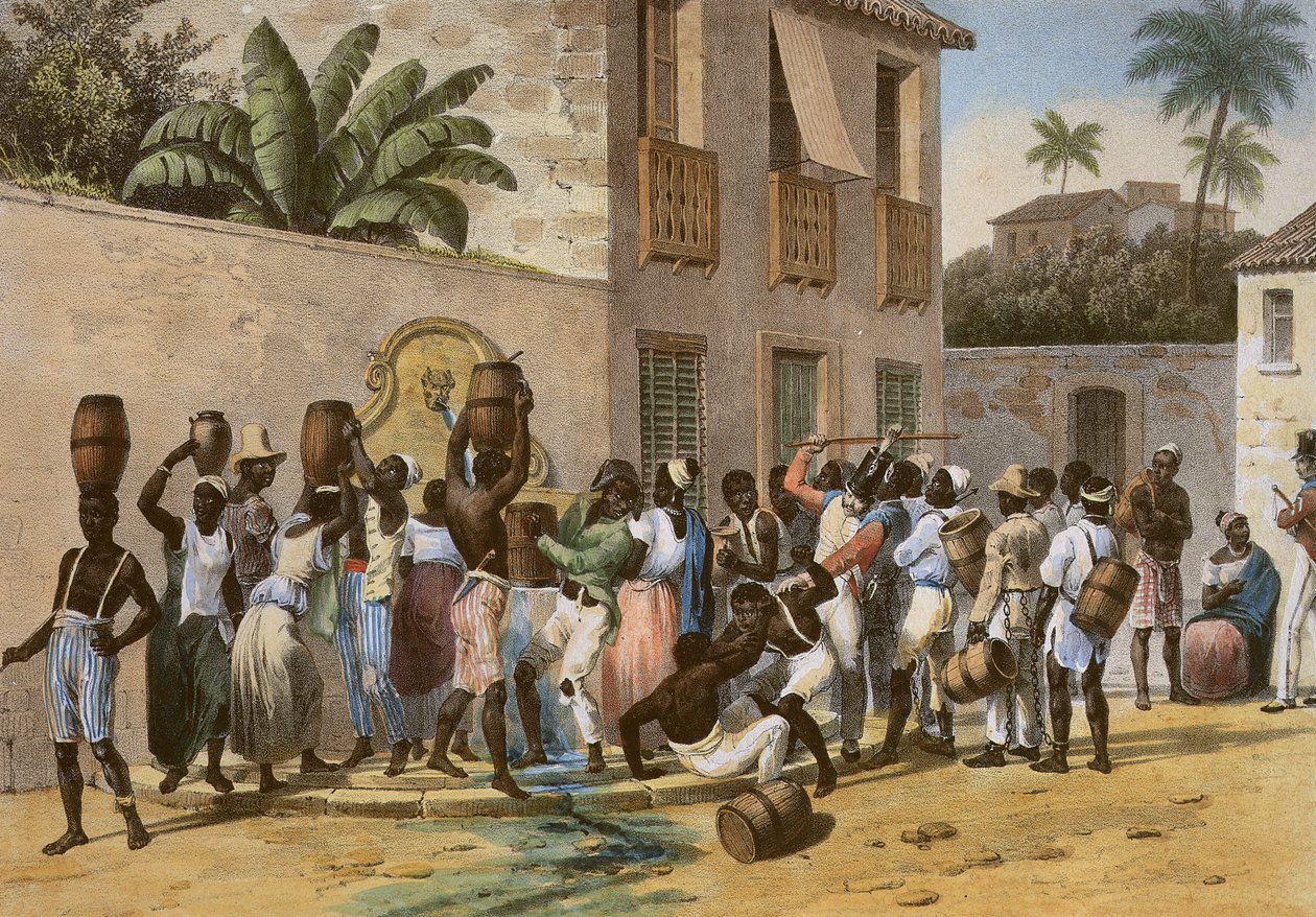 Portadores de agua, grabado por Deroi, pub. por Engelmann y Compañía, París, 1835 de Johann Moritz Rugendas