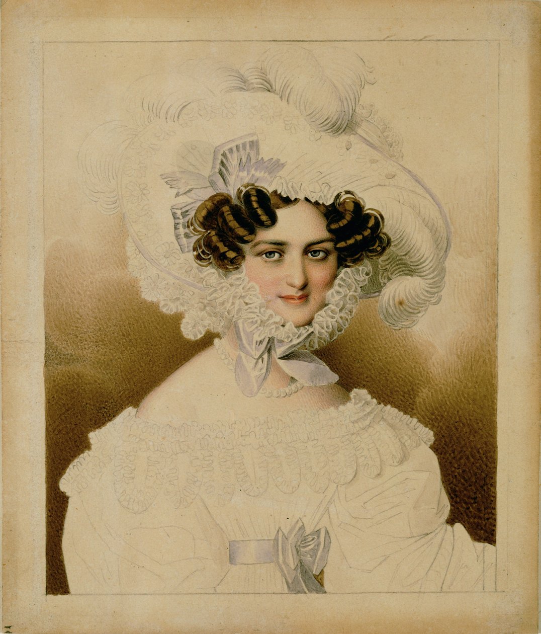 Emperatriz Carolina Augusta, cuarta esposa del Emperador Francisco I ... (acuarela y lápiz) de Johann Nepomuk Ender