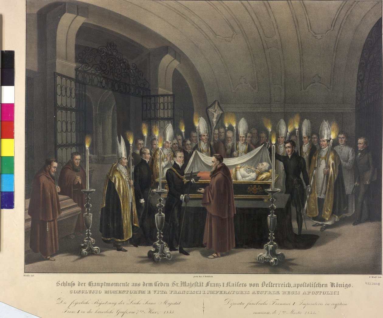 Inhumación Franz I.1835 (litografía) de Johann Nepomuk Hoechle