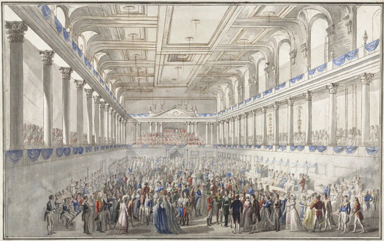 Redoute paré durante el Congreso de Viena el 9 de octubre de 1814, c. 1815 de Johann Nepomuk Hoechle
