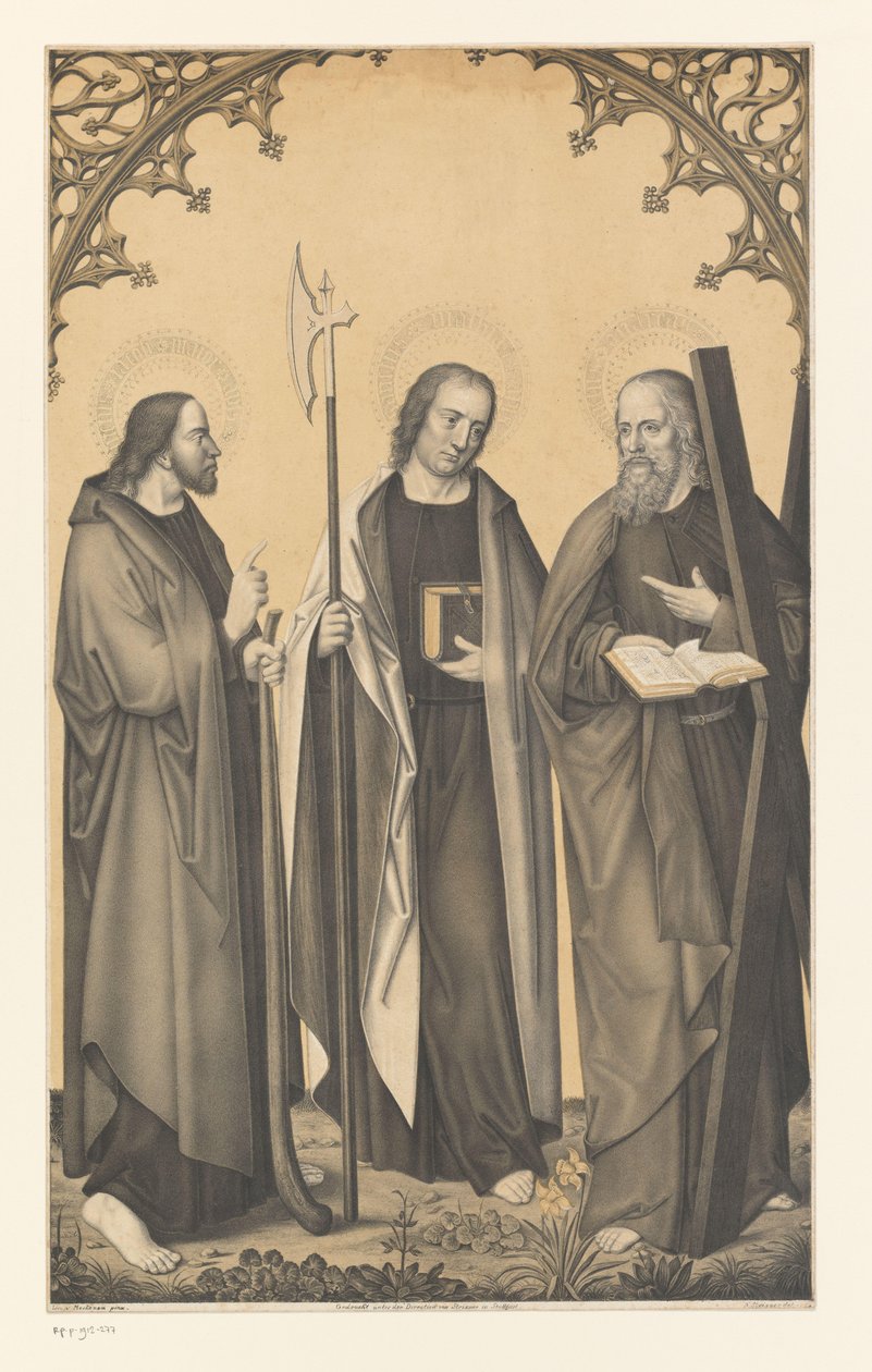 Santiago el menor, Mateo y Andrés
Obras de la colección de los hermanos Boisserée (título de la serie)
Galerie des Frères Boisserée (título de la serie) de Johann Nepomuk Strixner