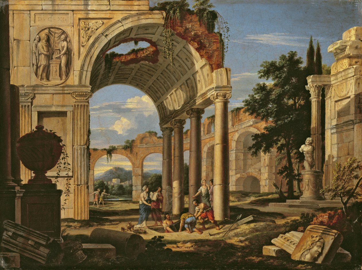 Paisaje con ruinas, 1673 de Johann Oswald Harms