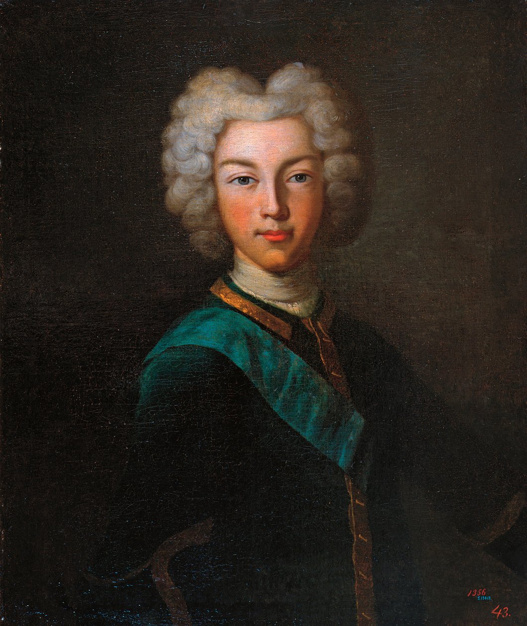 Retrato del Zar Pedro II de Rusia (Retrato del Zar Pedro II de Rusia) - Pintura de Johann Paul Luedden (Ludden) (?-1739), óleo sobre lienzo, finales de 1720 - Museo Estatal al Aire Libre Palacio de Pavlovsk, San Petersburgo ( Rusia) de Johann Paul (d.1739) Luedden