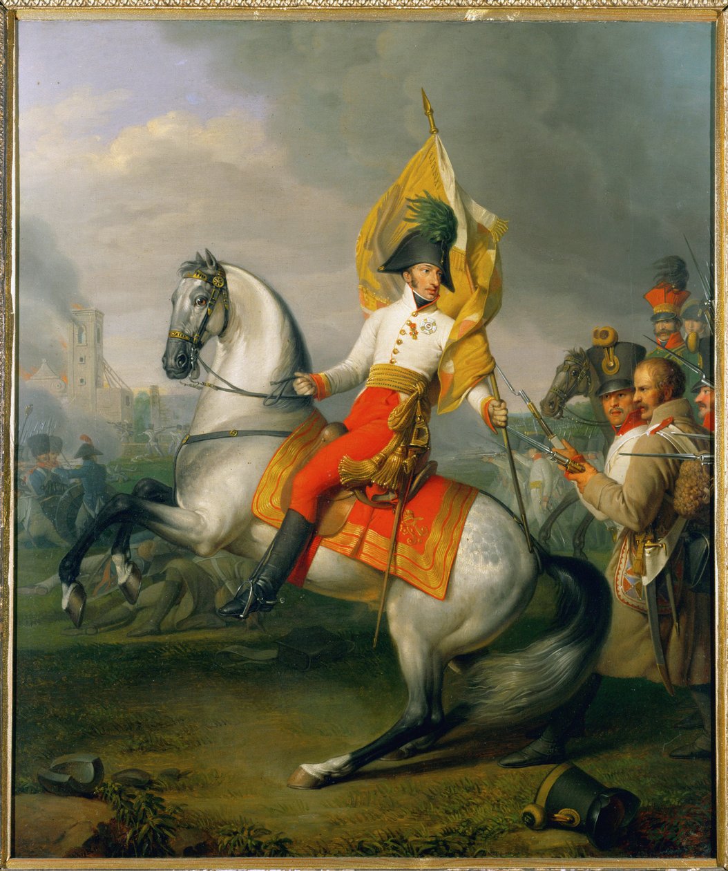 Archiduque Karl, hermano del emperador Francisco I/II, vencedor de la batalla de Aspern contra el emperador Napoleón I ... de Johann Peter Krafft