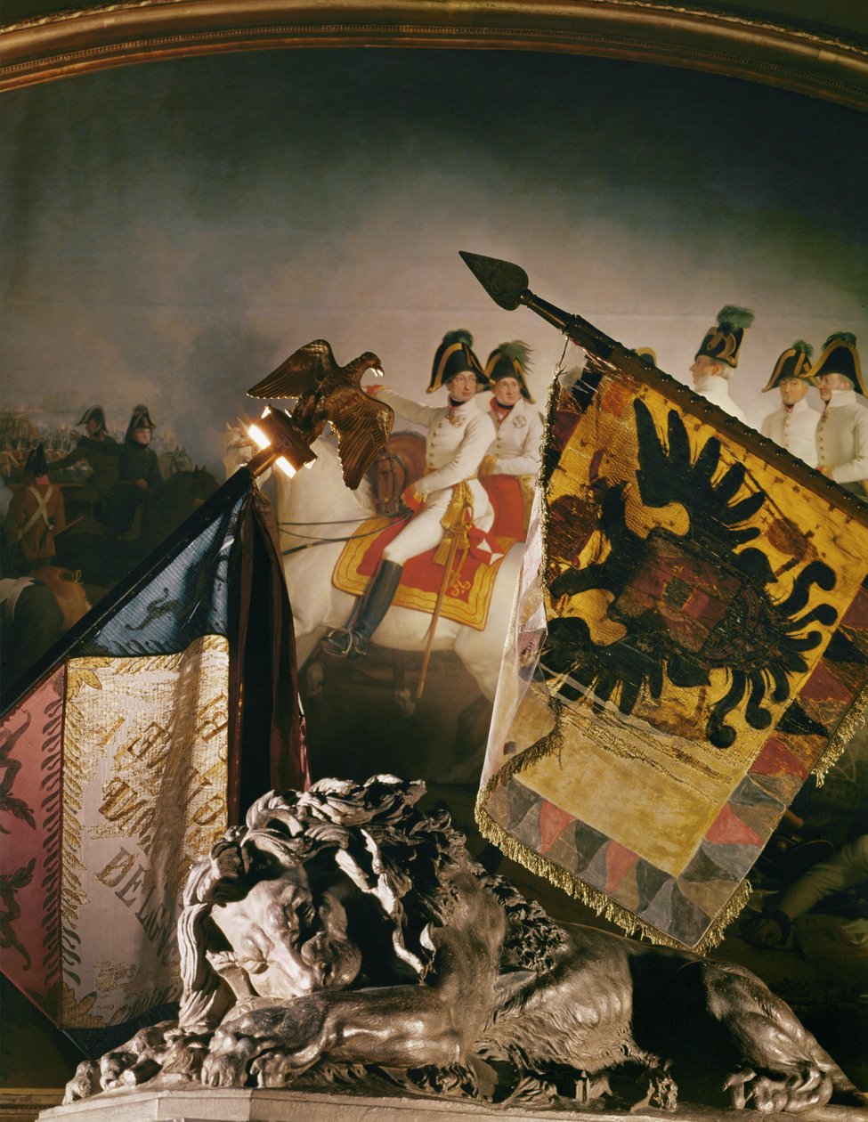 Victoria del Archiduque Carlos sobre Napoleón I en Aspern, cerca de Viena ... de Johann Peter Krafft