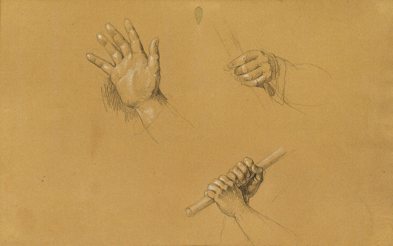 Estudios de manos para la "Escena de la lucha por la libertad tirolesa" de Johann Peter Krafft