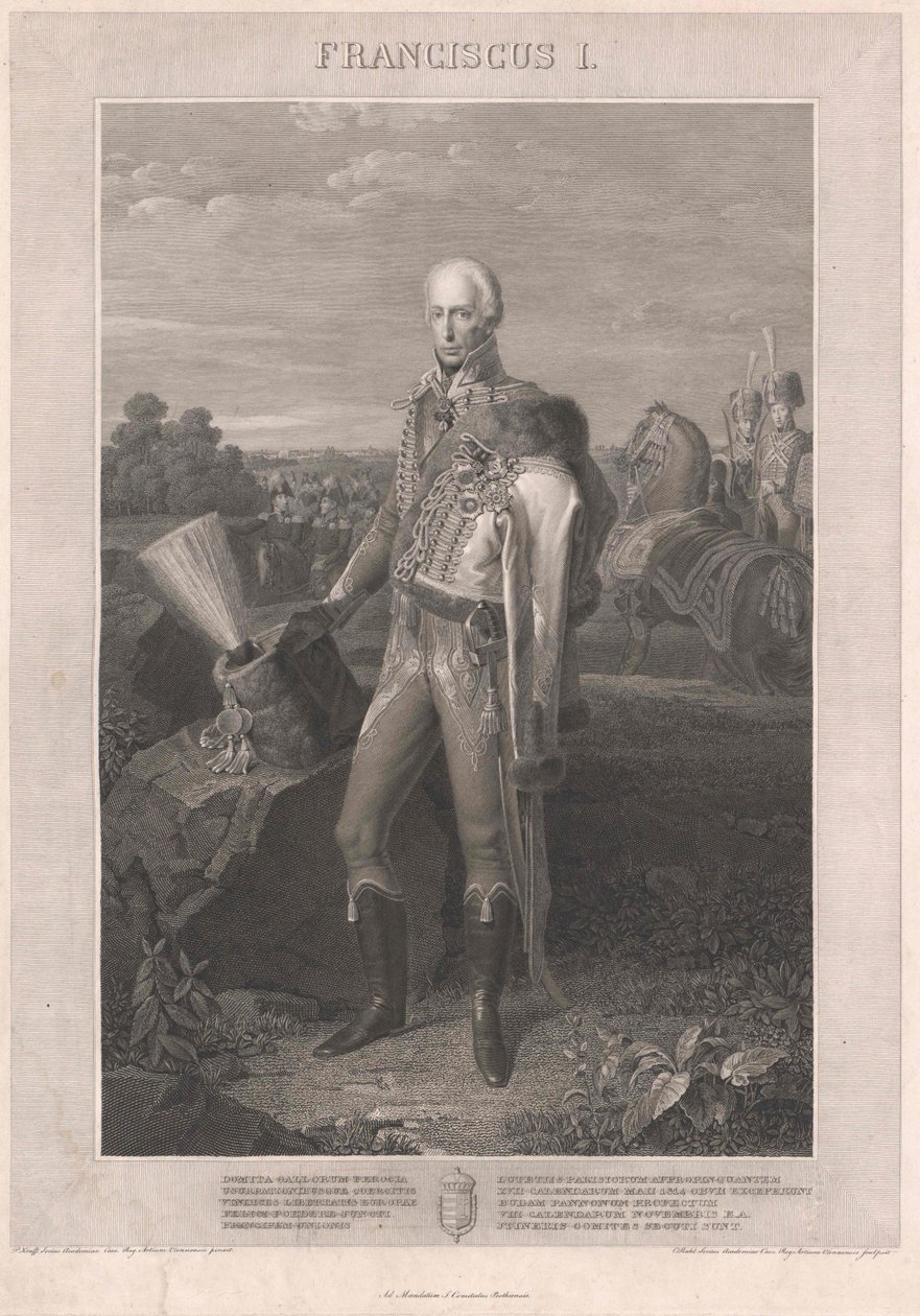 Emperador del Sacro Imperio Romano Germánico Francisco II (grabado) de Johann Peter Krafft