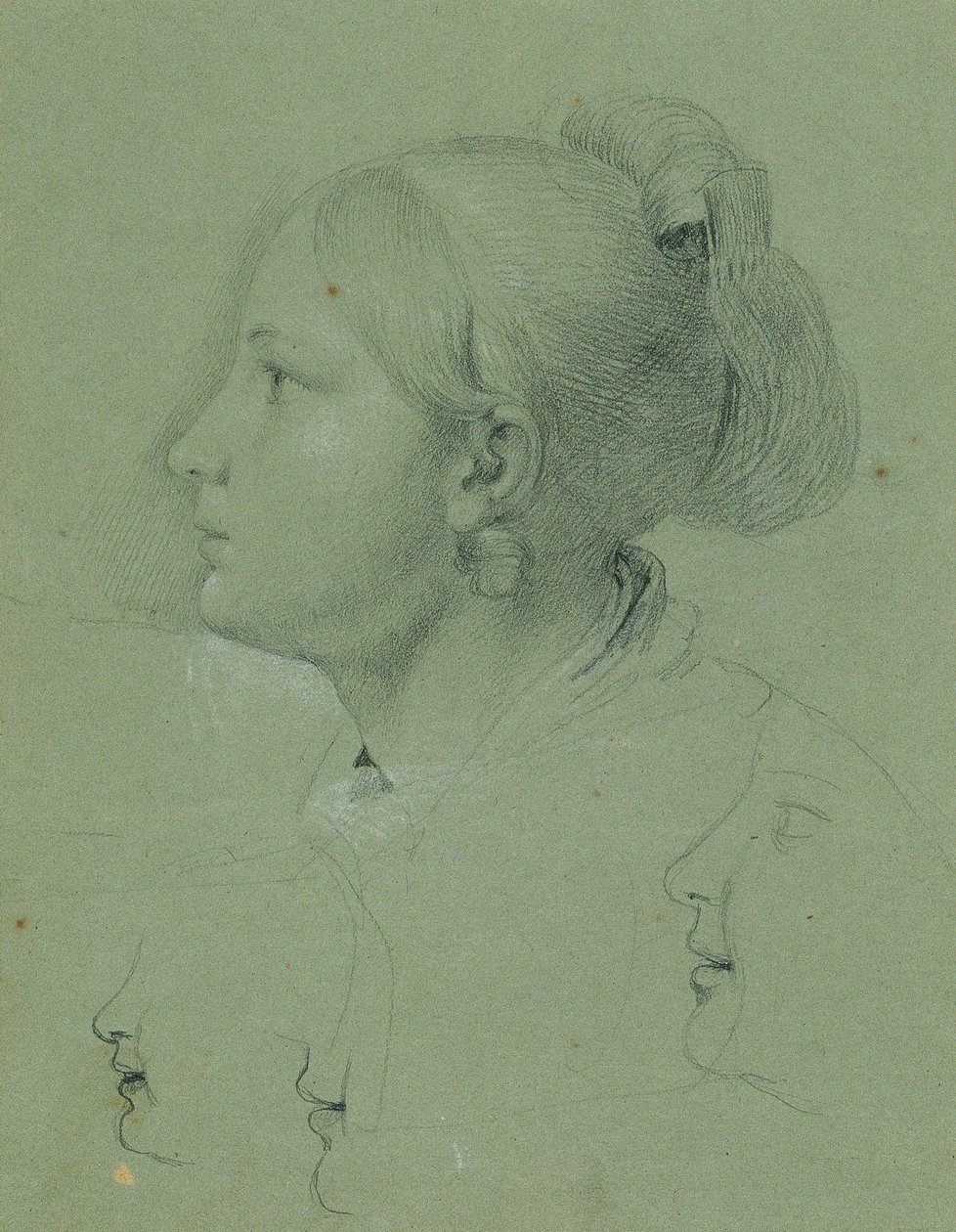 Cabeza de niña (Estudio sobre el "Regreso a casa del Landwehr Man", 1817) de Johann Peter Krafft