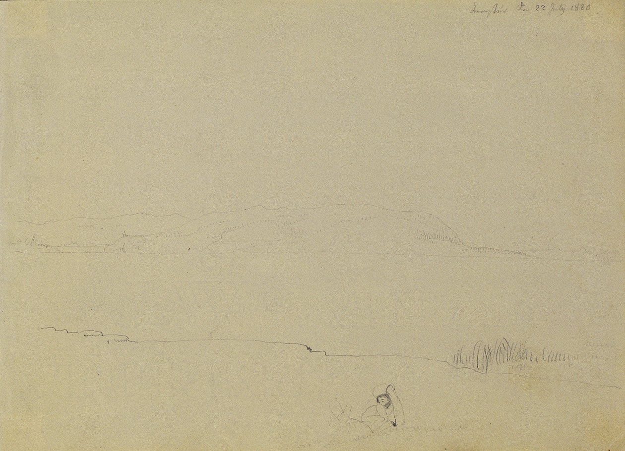 Bosquejo del paisaje del lago Balaton de Johann Peter Krafft