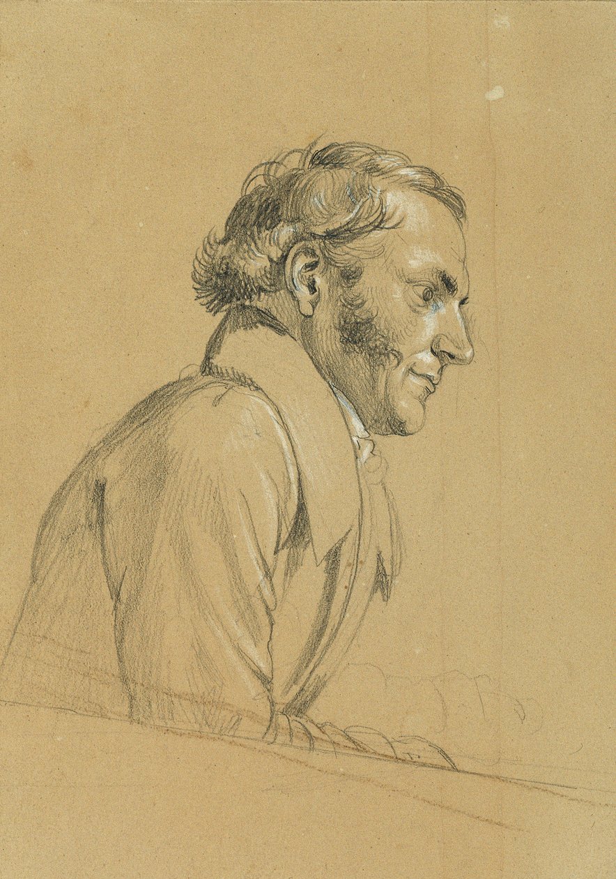Estudio masculino para "Regreso del emperador Francisco de Pressburg" de Johann Peter Krafft