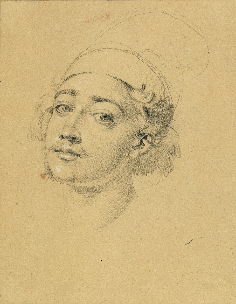 Estudio de retrato sobre el "Fracaso de Nikolaus Zriny frente a la Fortaleza Szigeth" de Johann Peter Krafft