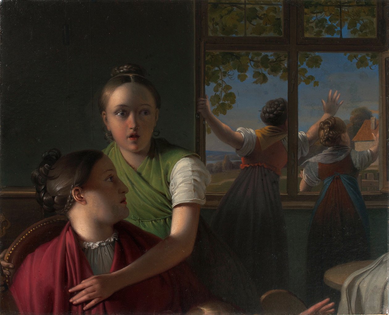 Cuatro chicas en una habitación. de Johann Peter Krafft