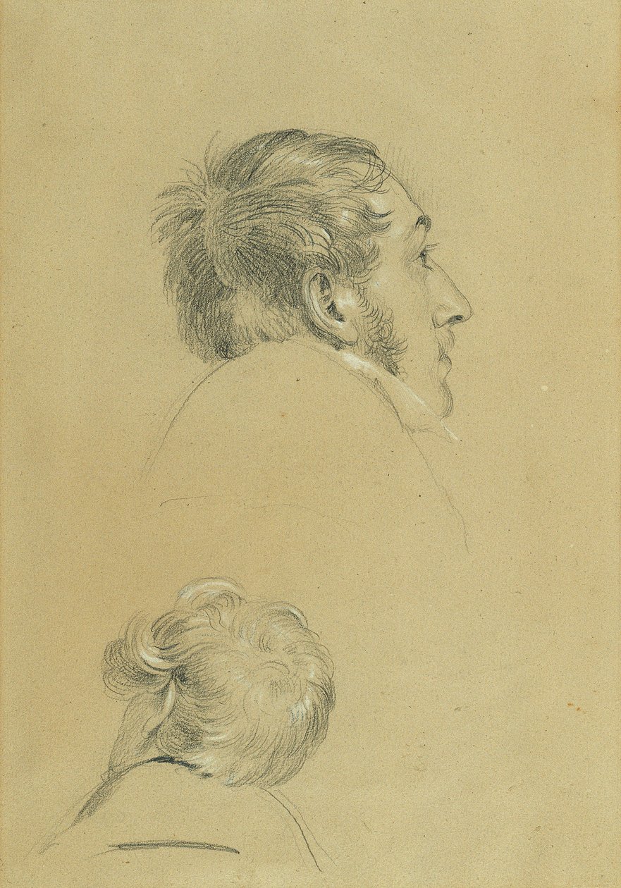 Dos estudios principales para "Regreso del emperador Franz de Pressburg" de Johann Peter Krafft