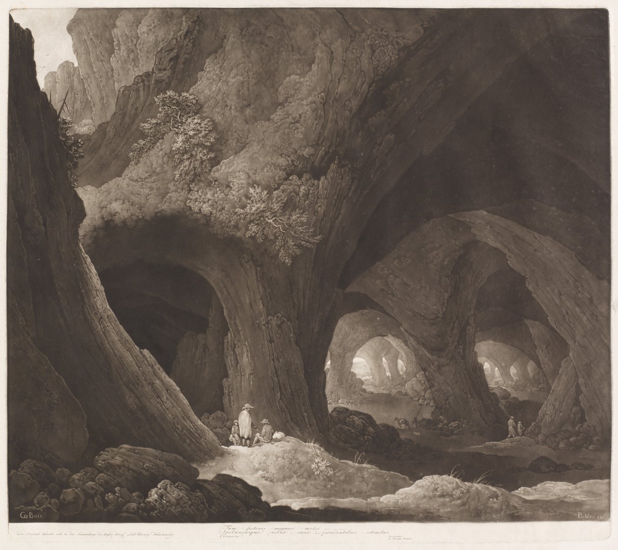 Viajeros en Cavernas Gigantescas de Johann Peter Pichler, after Guillam Dubois