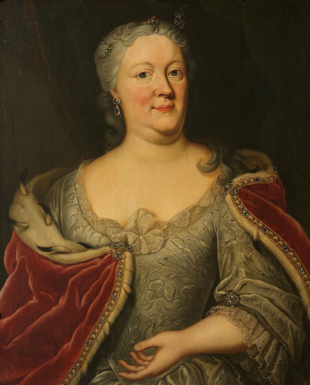 Retrato de Maria Louisa van Hessen-Kassel, llamada Maaike-Meu. Viuda del jefe de estado de Frisia, Juan Guillermo Friso, príncipe de Orange-Nassau de Johann Philipp Behr