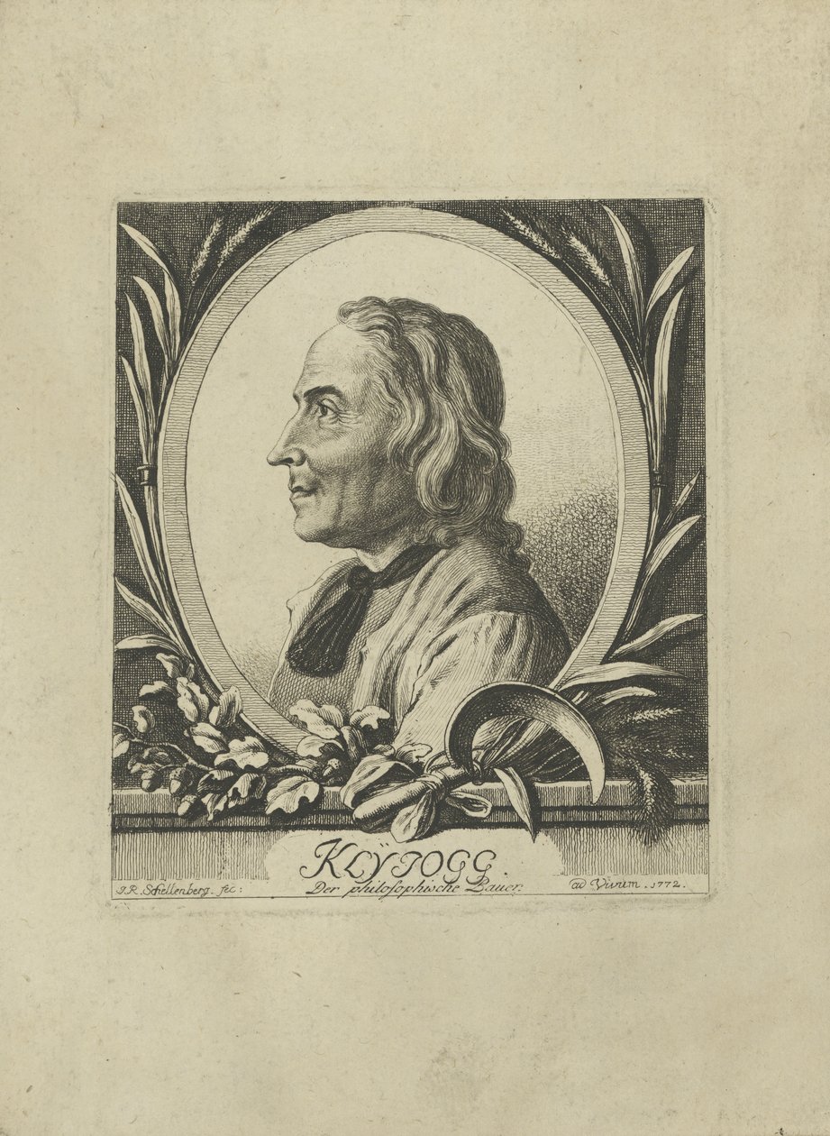 Retrato de Jakob Kleinjogg Gujer de Johann Rudolf Schellenberg