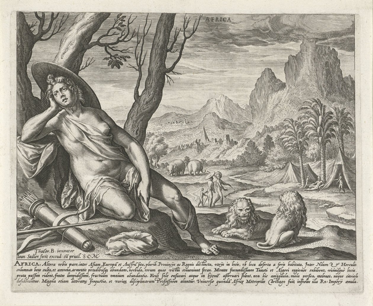 África África (título sobre objeto) Los cuatro continentes (título de la serie) de Johann Sadeler (I)