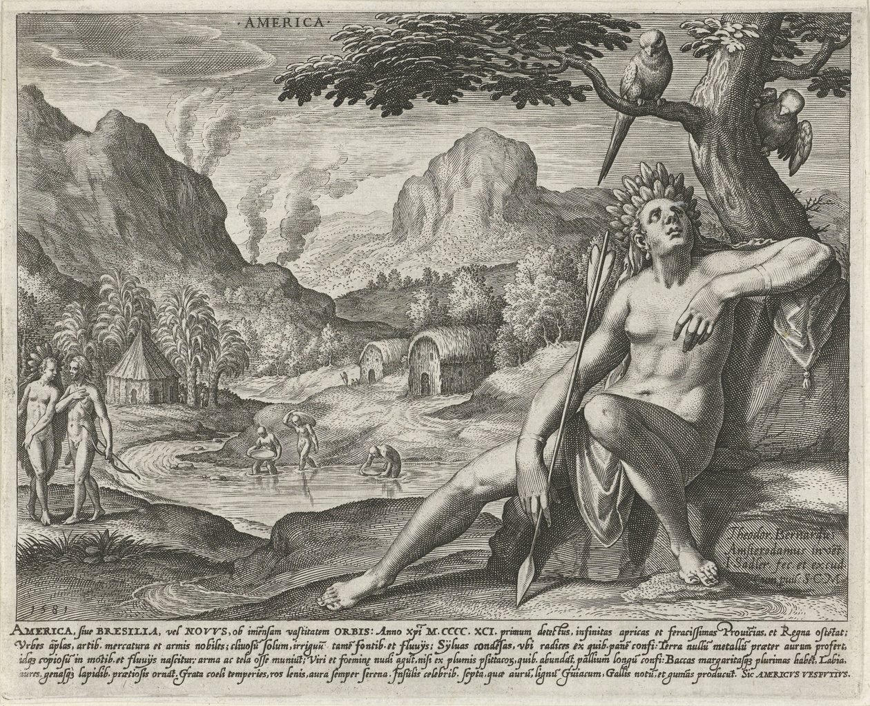America América (título sobre objeto) Los cuatro continentes (título de la serie) de Johann Sadeler (I)