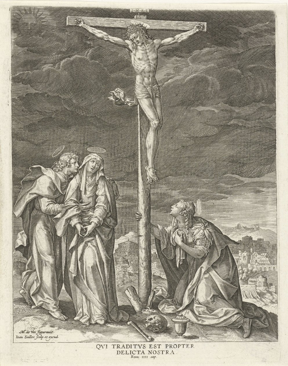 Cristo en la cruz Vida de Cristo (título de la serie) Evangelica Doctrinae (título de la serie) de Johann Sadeler (I)