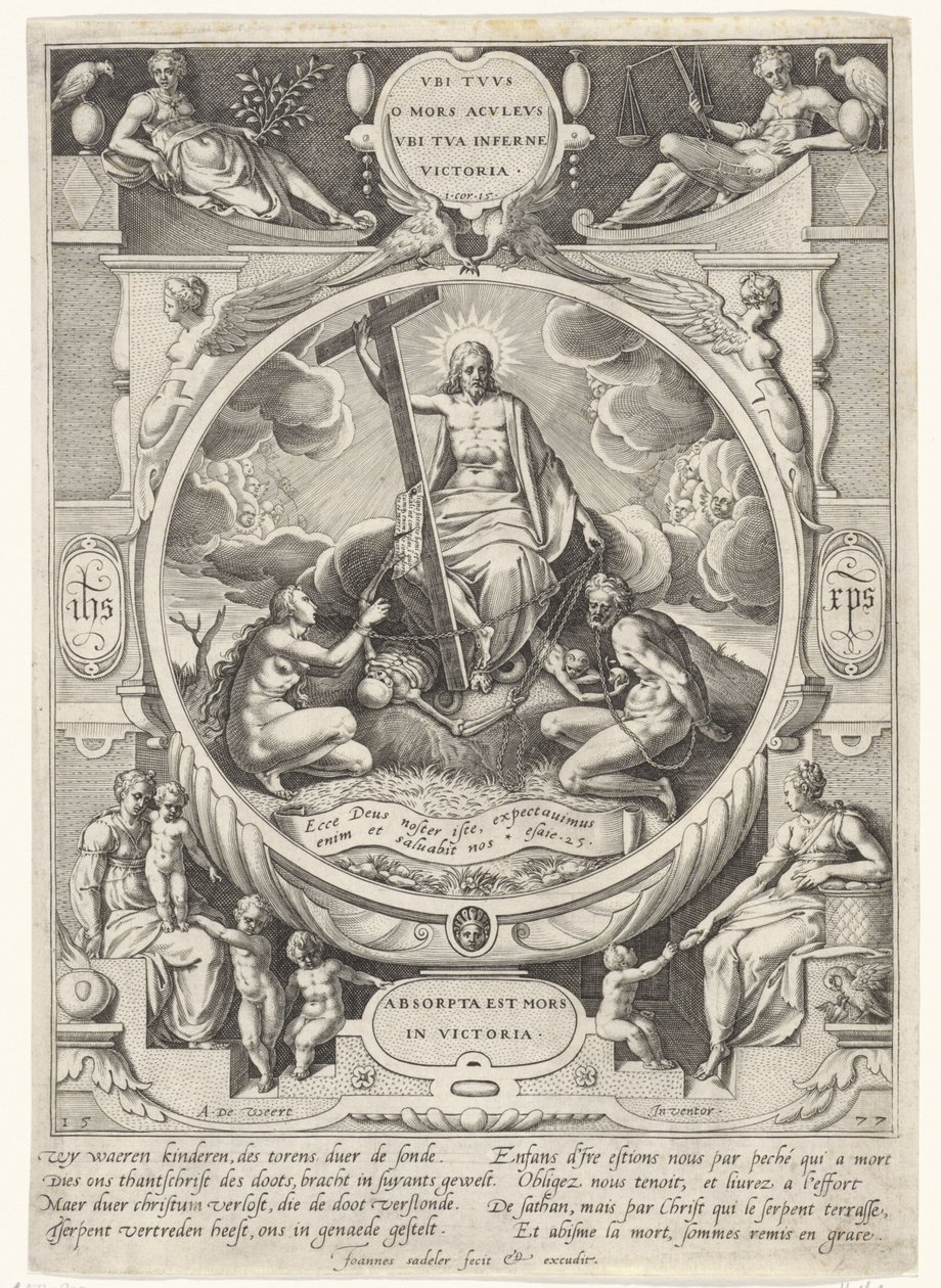 Cristo como vencedor de la muerte y el pecado de Johann Sadeler (I)