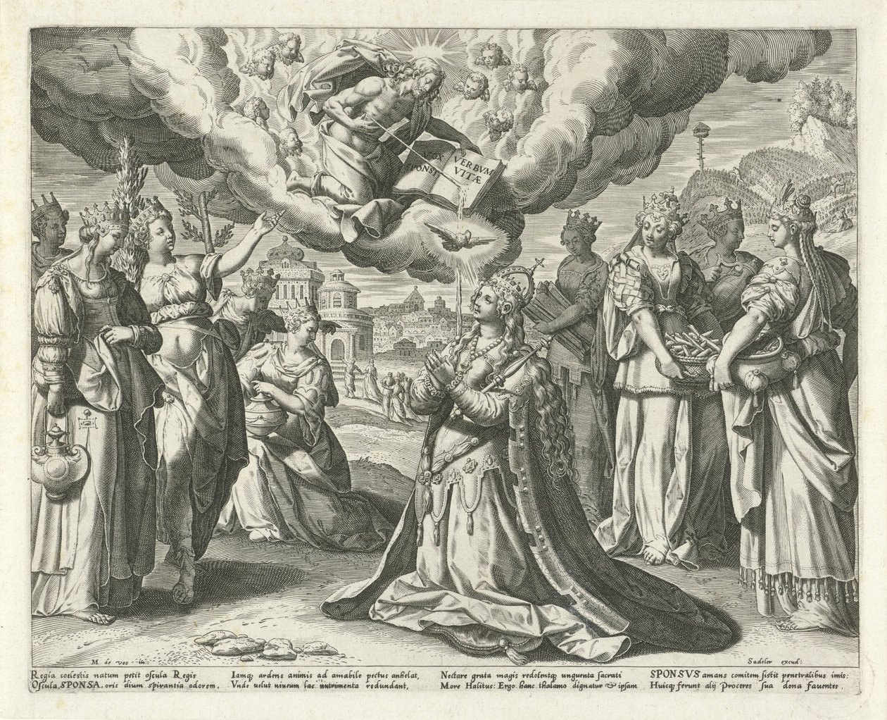 Cristo da su sangre a su novia Canción de Salomón (título de la serie) Canticum Canticorum (título de la serie) de Johann Sadeler (I)