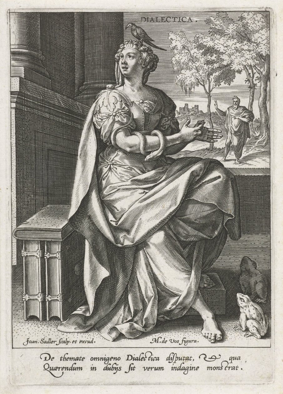 Dialéctica (título sobre objeto) Las siete artes liberales (artes liberales) (título de la serie) de Johann Sadeler (I)
