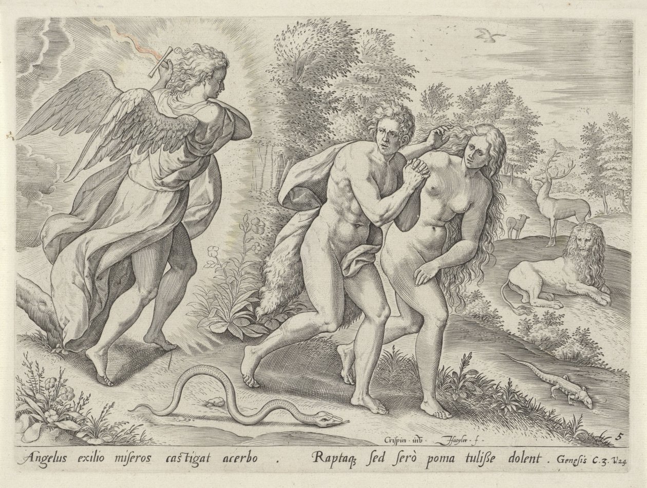 Expulsión del Paraíso de Johann Sadeler (I)