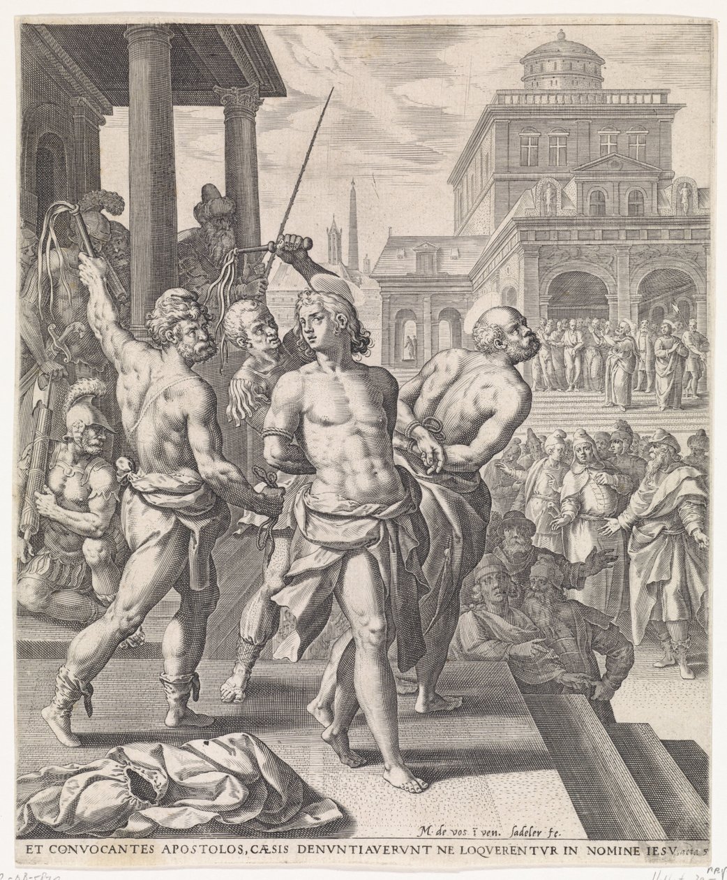 Flagelación de los Apóstoles Hechos de los Apóstoles (título de la serie) de Johann Sadeler (I)