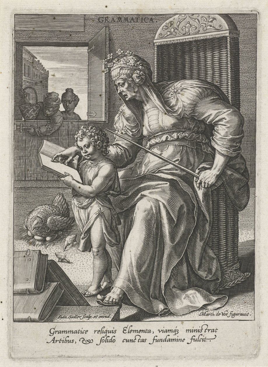 Gramática (título en objeto) Las siete artes liberales (artes liberales) (título de la serie) de Johann Sadeler (I)