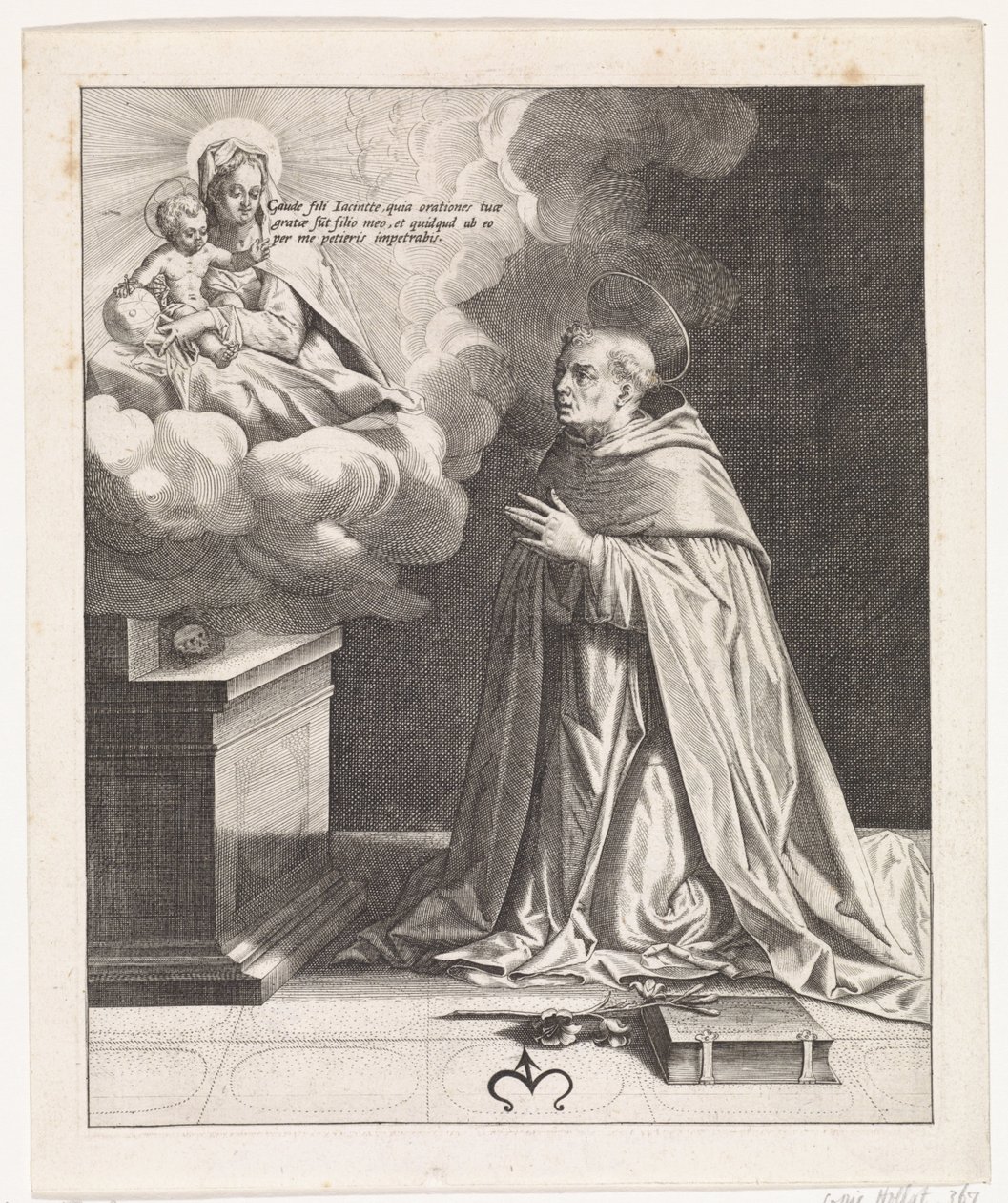 San Jacinto adora a María con el Niño Jesús de Johann Sadeler (I)