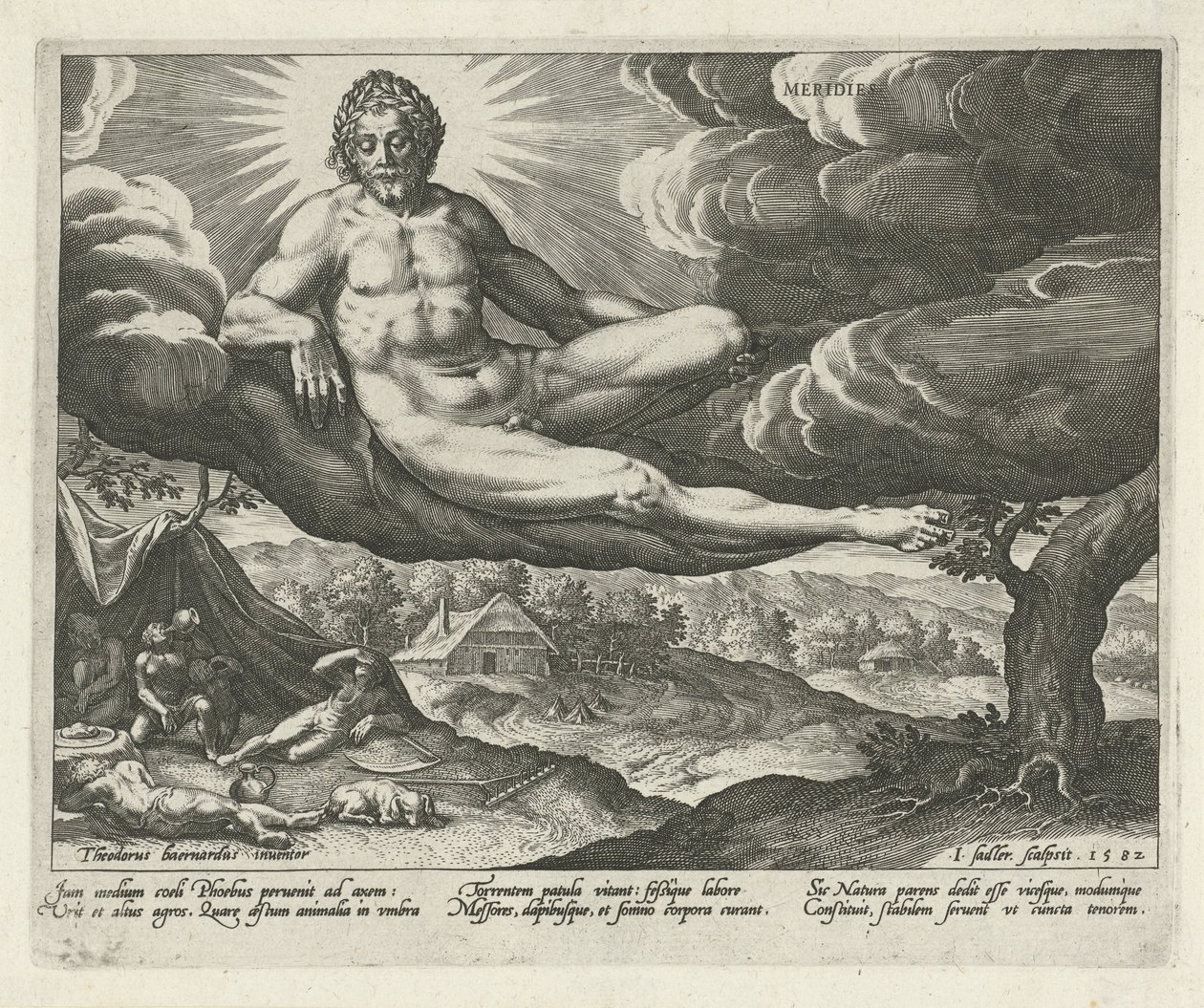Tarde Méridies (título sobre objeto) Las cuatro partes del día (título de la serie) de Johann Sadeler (I)